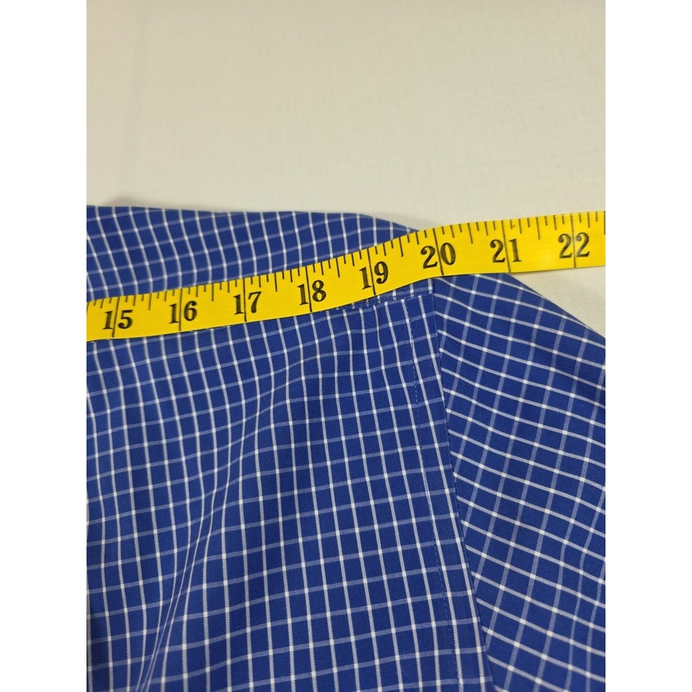 Brooks Brothers Men's Blue White Check Cotton Long Sleeve Button Down 17-35 - Picture 7 of 8